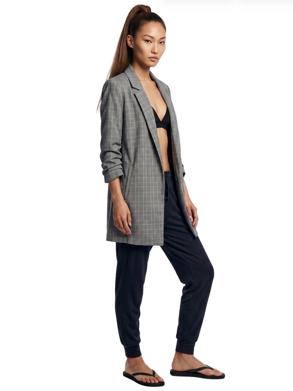 Rachel Zoe Gray Plaid Blazer - Picture 2 of 16